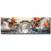 Painting by Numbers Panorama Chinese Village on The River  II